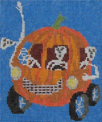 click here to view larger image of Pumpkin Car (hand painted canvases)