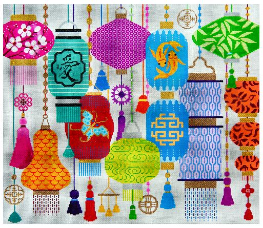 click here to view larger image of Chinese Lanterns (hand painted canvases)