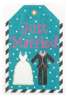 click here to view larger image of Gift Tag - Just Married Dress and Tux (hand painted canvases)