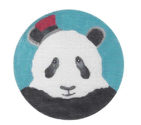 click here to view larger image of Panda w/Red Top Hat (hand painted canvases)