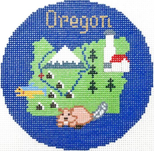 click here to view larger image of Oregon Ornament (hand painted canvases)