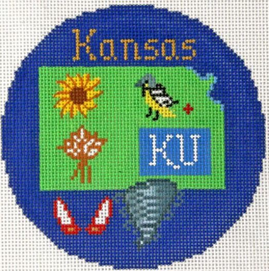 click here to view larger image of Kansas Ornament (hand painted canvases)