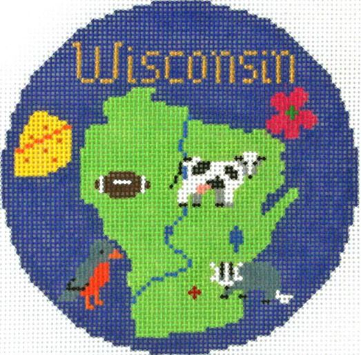 click here to view larger image of Wisconsin Ornament (hand painted canvases)