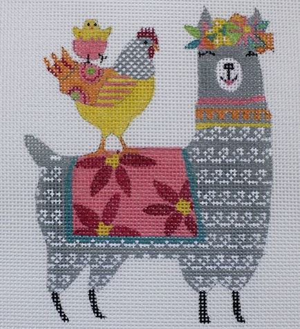 click here to view larger image of Spring Llama  (hand painted canvases)