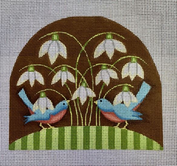 click here to view larger image of Bluebirds and Snowdrops (hand painted canvases)
