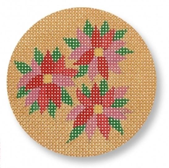 click here to view larger image of Poinsettia Ornament (hand painted canvases)