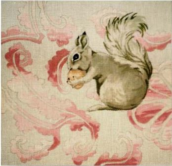 click here to view larger image of Squirrel w/Pink Background (hand painted canvases)