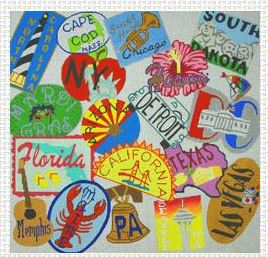 click here to view larger image of US Travel (hand painted canvases)