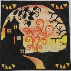 click here to view larger image of Halloween Scene (hand painted canvases)