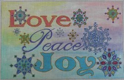 click here to view larger image of Love Peace and Joy (hand painted canvases)