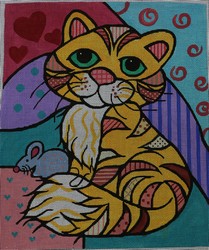click here to view larger image of Cat (hand painted canvases)