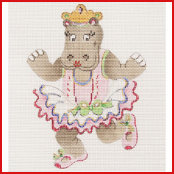 click here to view larger image of Dancing Hippopotamus/Pink Tutu   (hand painted canvases)