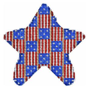 click here to view larger image of Flag Stripe Mini Star (hand painted canvases)