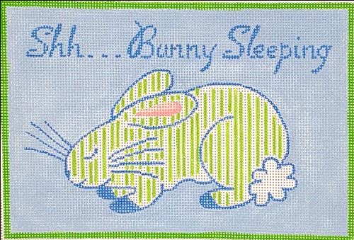 click here to view larger image of Shh... Bunny Sleeping Blue (hand painted canvases 2)
