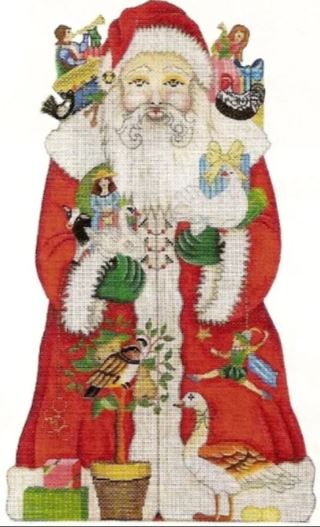 click here to view larger image of 12 Days of Christmas Santa   (hand painted canvases)