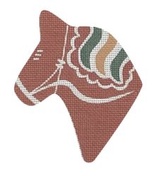 click here to view larger image of Dala Horse Head Orange/Red (printed canvas)