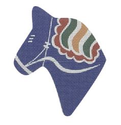 click here to view larger image of Dala Horse Head Blue (printed canvas)