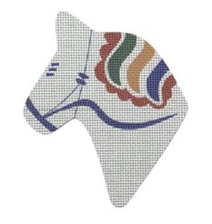 click here to view larger image of Dala Horse Head White (printed canvas)