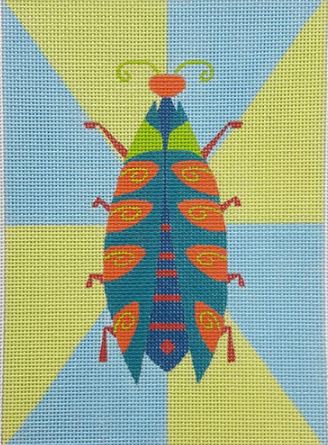 click here to view larger image of Teal Beetle (hand painted canvases)