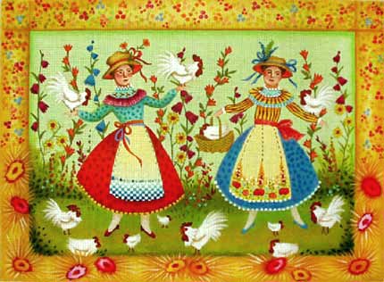 click here to view larger image of Chicken Girls (hand painted canvases)