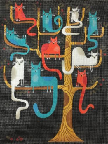click here to view larger image of Tree Cats (hand painted canvases)