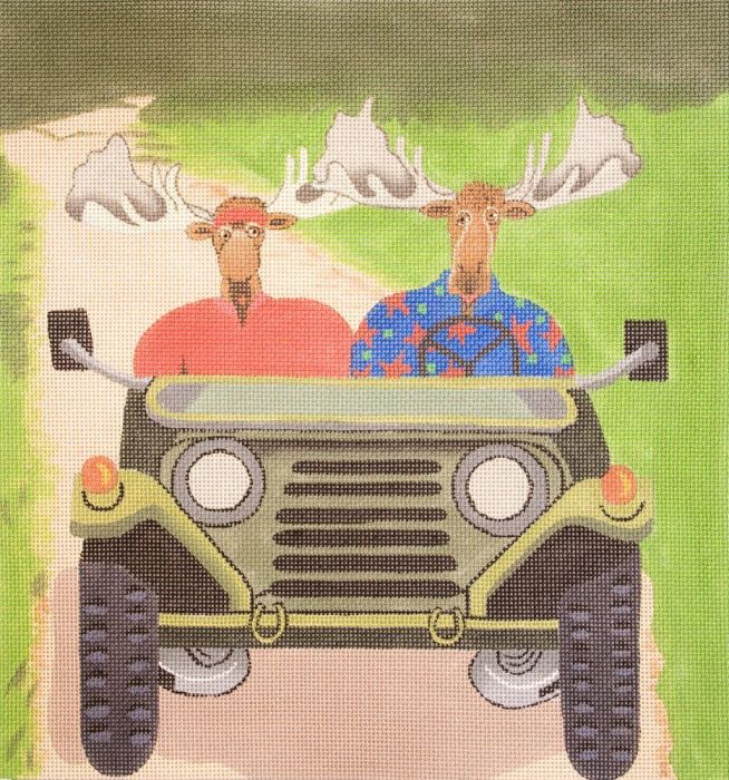 click here to view larger image of Moose Ride (hand painted canvases)