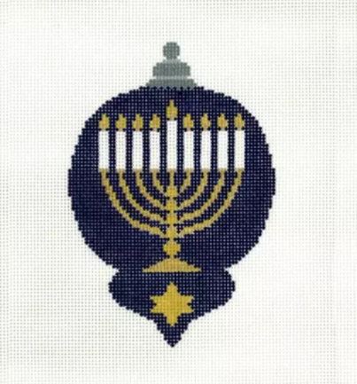 click here to view larger image of Ornament - Chanukah Menorah (hand painted canvases)