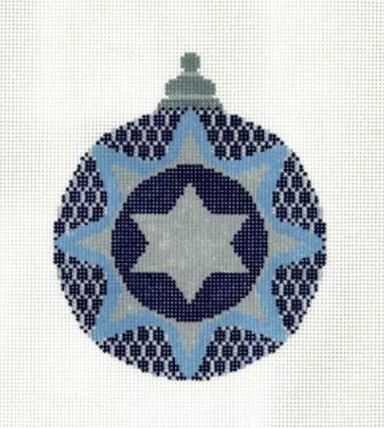 click here to view larger image of Ornament - Star of David (hand painted canvases)