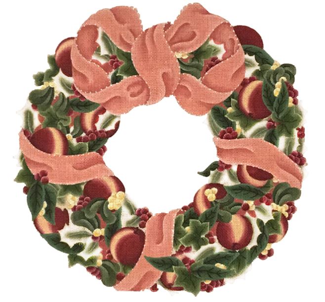 click here to view larger image of Apple Wreath (hand painted canvases)