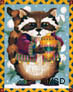 click here to view larger image of Woodland Ornament - Raccoon (hand painted canvases)