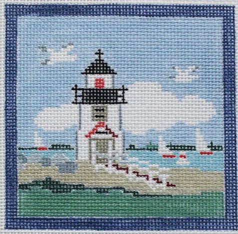 click here to view larger image of Brant Point Lighthouse Coaster (hand painted canvases)