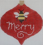 click here to view larger image of Bee Merry Bauble (hand painted canvases)