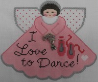 click here to view larger image of Love to Dance Pink Angel (hand painted canvases)