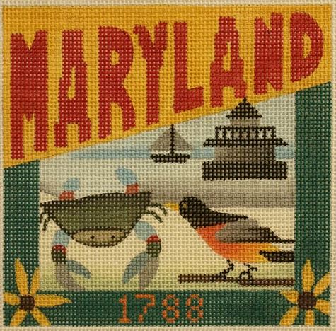 click here to view larger image of Postcard - Maryland  (hand painted canvases)