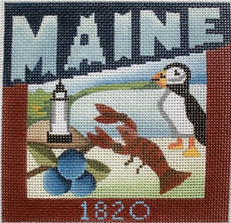 click here to view larger image of Postcard - Maine  (hand painted canvases)