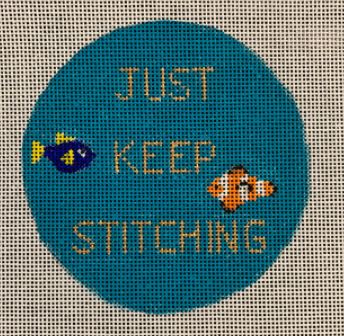 click here to view larger image of Just Keep Stitching (hand painted canvases)