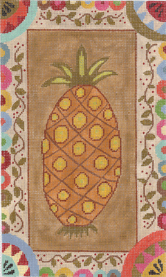 click here to view larger image of Prim Pineapple w/Border (hand painted canvases)
