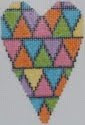 click here to view larger image of Triangles Mini Heart (hand painted canvases)