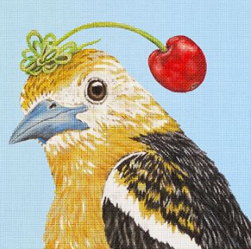 click here to view larger image of Sylvie Baltimore Oriole w/Cherry   (hand painted canvases)