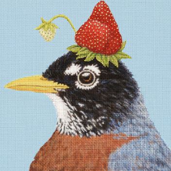 click here to view larger image of Rachel Strawberry Bird (hand painted canvases)
