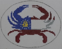 click here to view larger image of Georgia State Flag Crab (hand painted canvases)