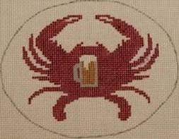 click here to view larger image of Red Crab with Beer Mug (hand painted canvases)