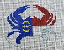 click here to view larger image of North Carolina State Flag Crab (hand painted canvases)