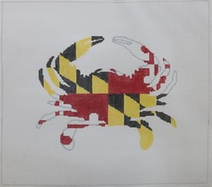 click here to view larger image of Maryland Crab Pillow (hand painted canvases)
