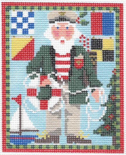 click here to view larger image of Mini Sailing Santa (hand painted canvases)