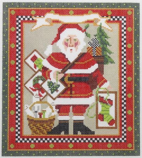 click here to view larger image of Classic Stitching Santa (hand painted canvases)