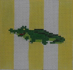 click here to view larger image of Gator Yellow/White stripe (hand painted canvases)