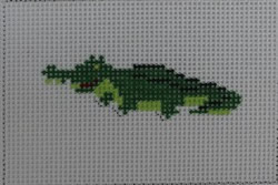 click here to view larger image of Gator - White Background (hand painted canvases)