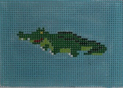 click here to view larger image of Gator - Blue Background (hand painted canvases)
