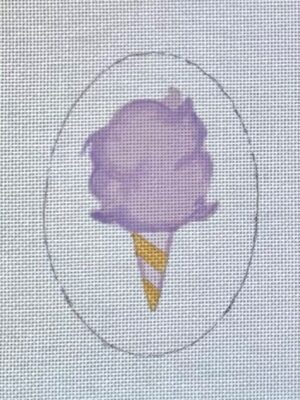 click here to view larger image of Lilac Cotton Candy Oval Ornament (hand painted canvases)